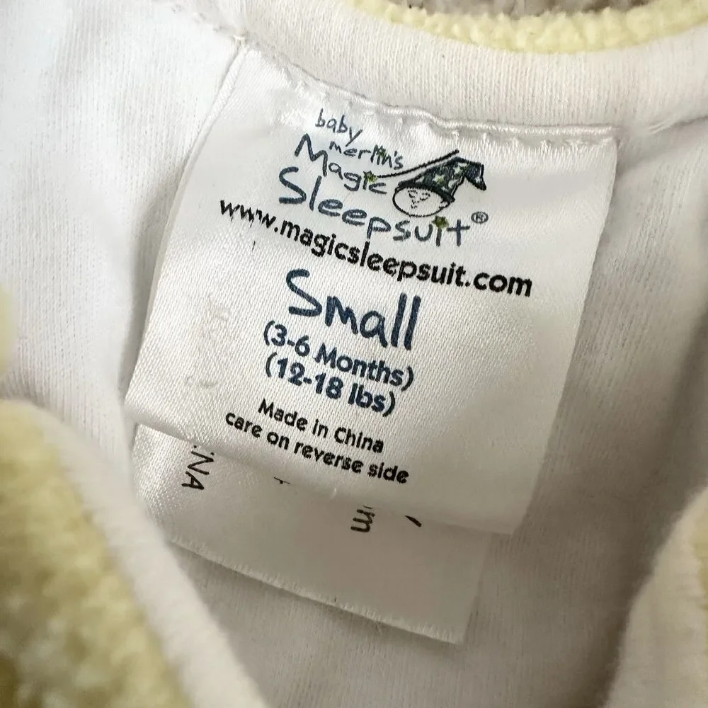 Baby Merlins Magic Sleepsuit Yellow Fleece Wearable Blanket Baby Wear Size Small